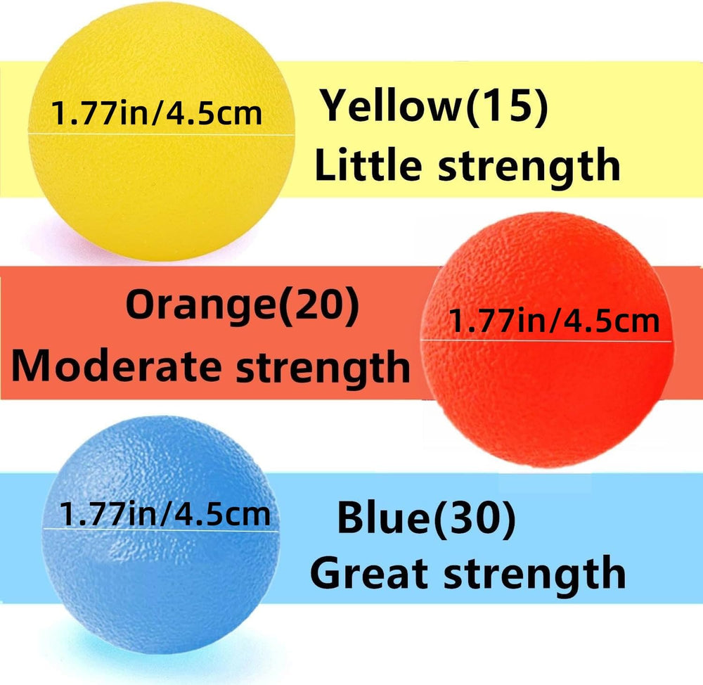 FMELAH blue resistance ball for firm grip training and forearm work.