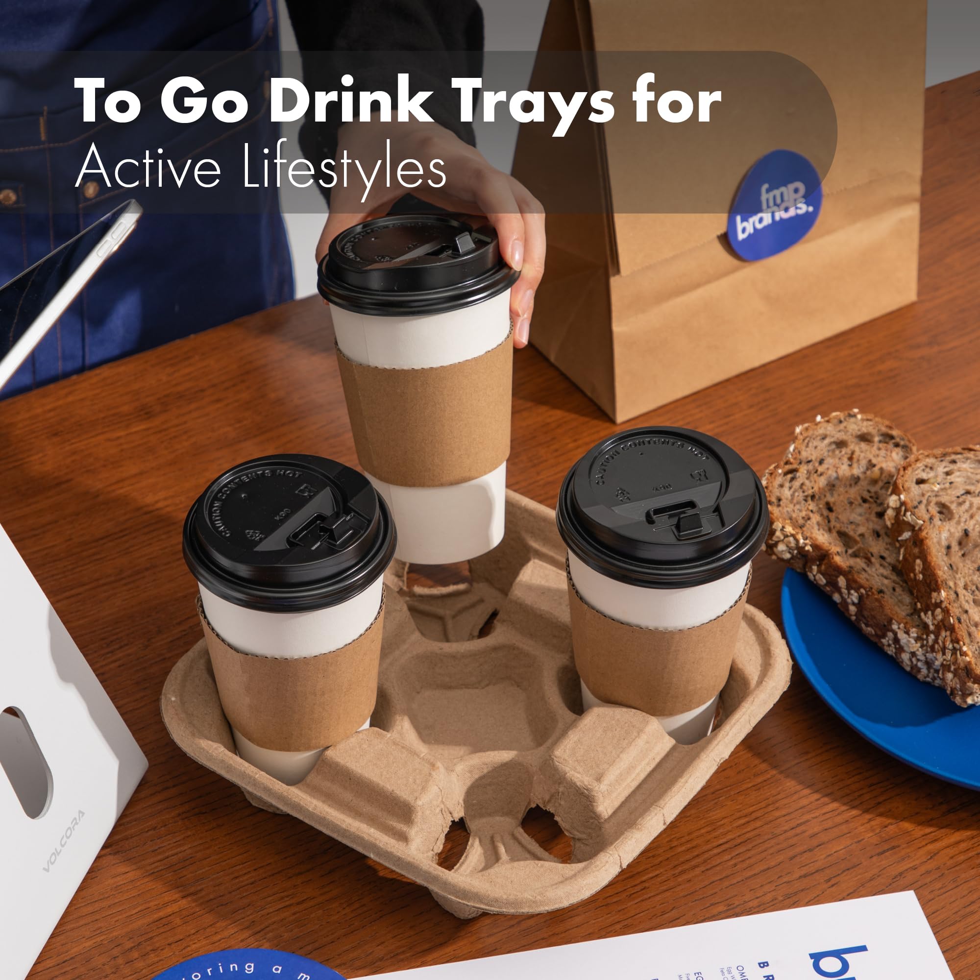 FMP Brands multipurpose drink carrier supports hot and cold drinks during transport.