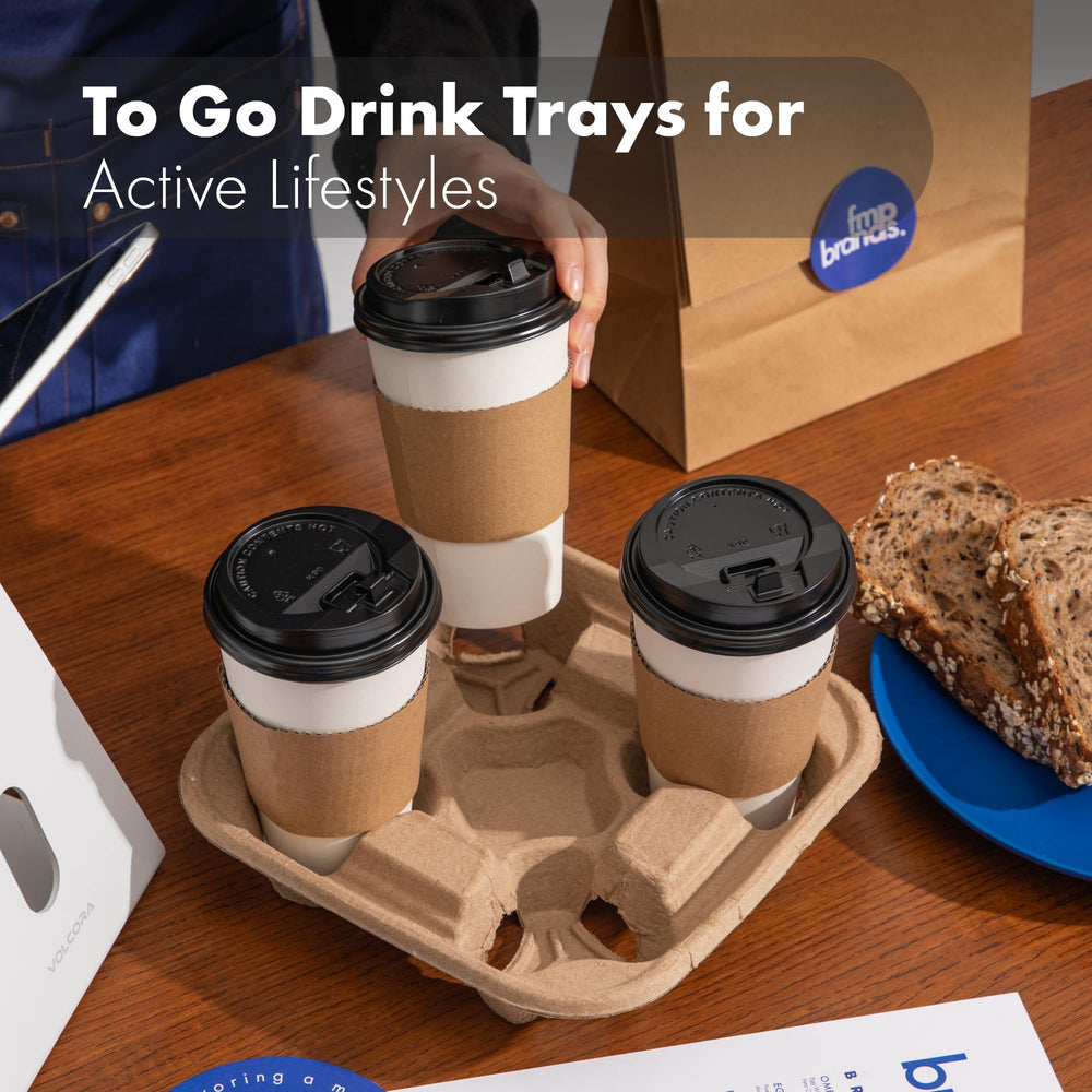 FMP Brands multipurpose drink carrier supports hot and cold drinks during transport.