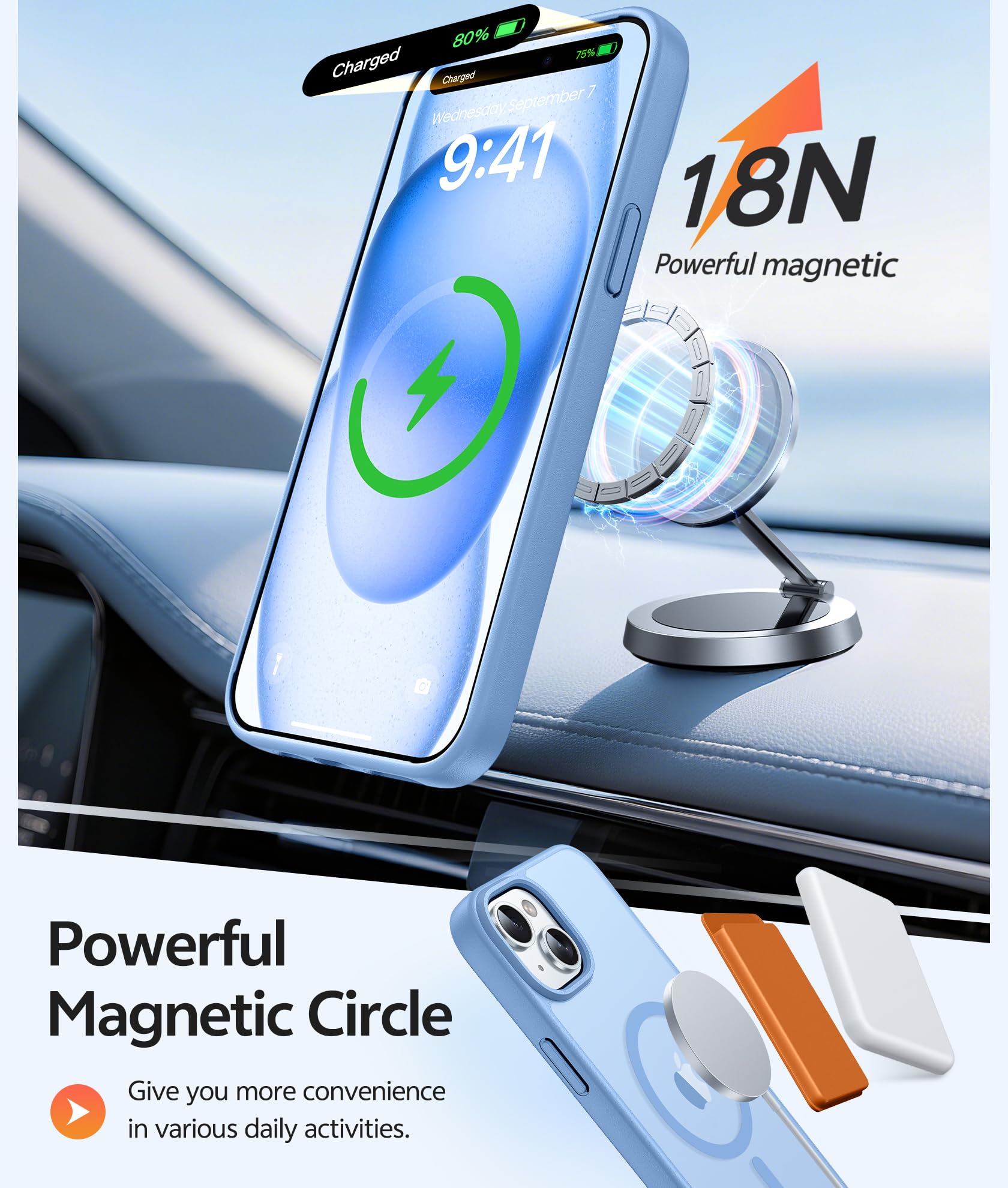 FNTCASE iPhone 15 case with four corner airbags for enhanced impact protection