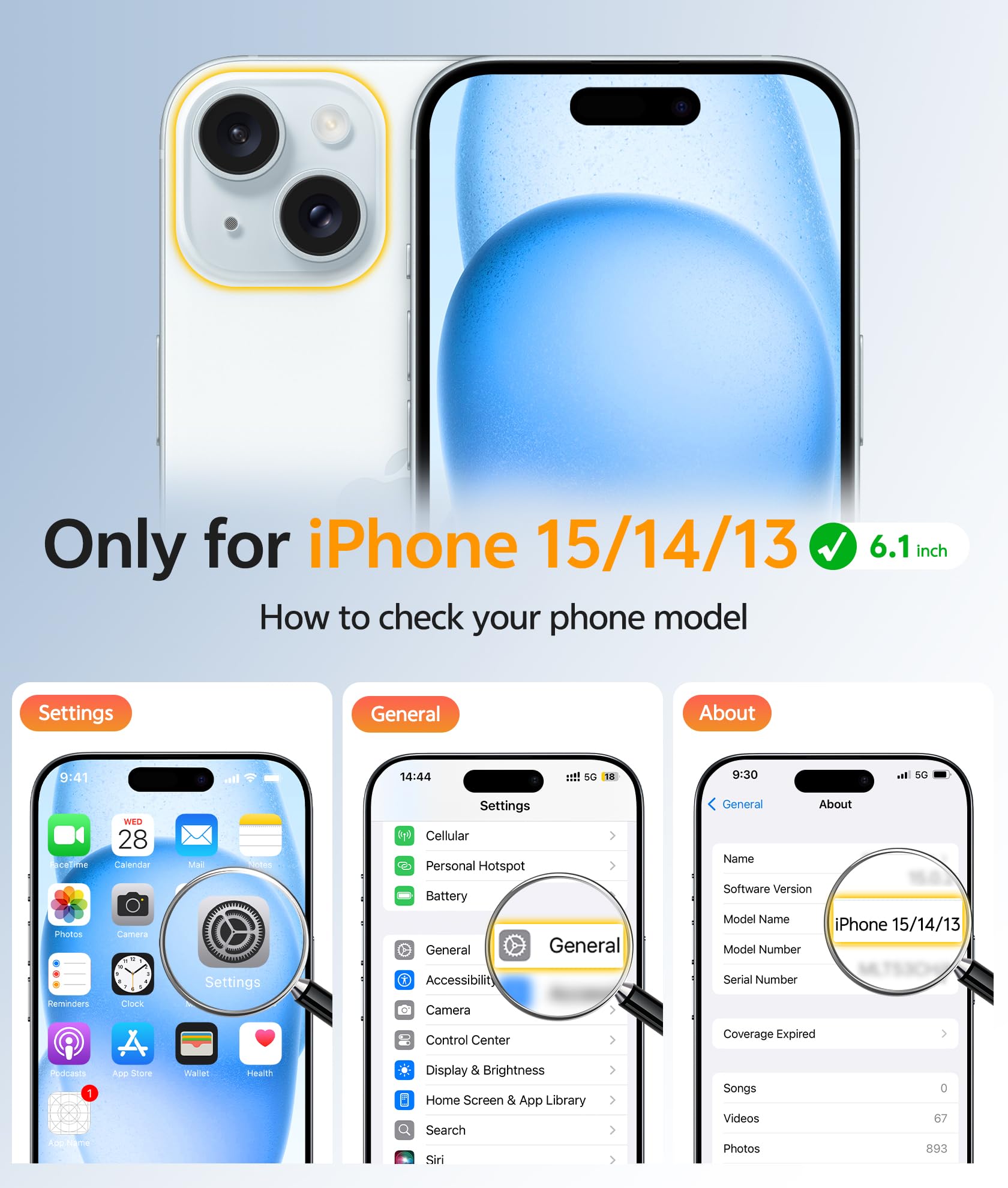 FNTCASE iPhone 15 case matte translucent back highlights logo visibility and clean look