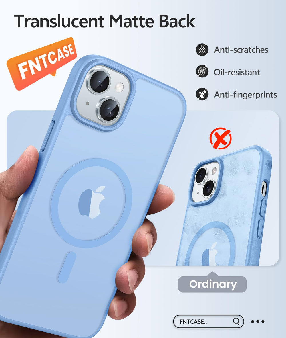 FNTCASE iPhone 15 case with precise cutouts offering easy access to ports and buttons