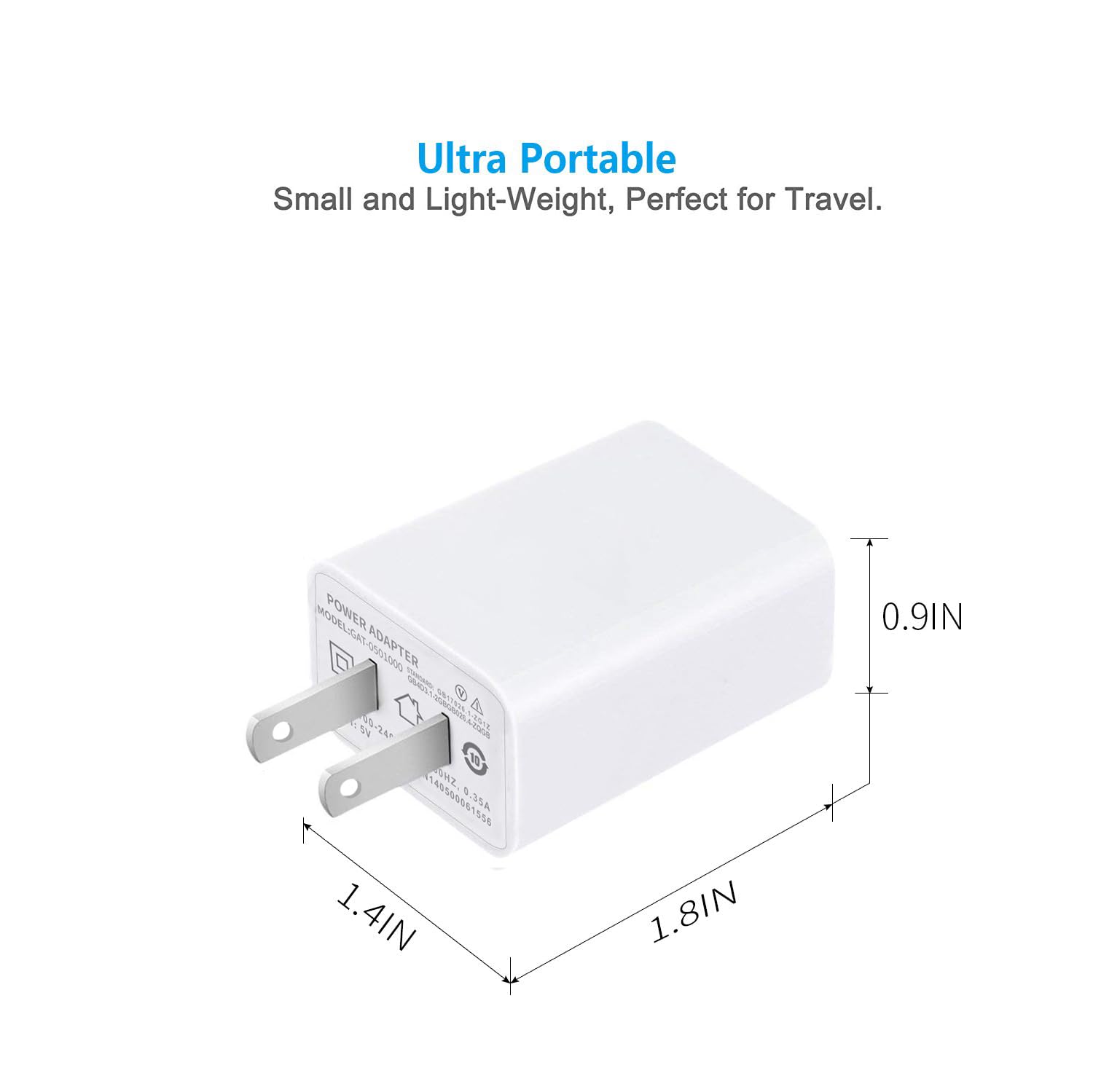 FOBSUNLAND USB Wall Charger Compact Design fits tight outlets for home or office