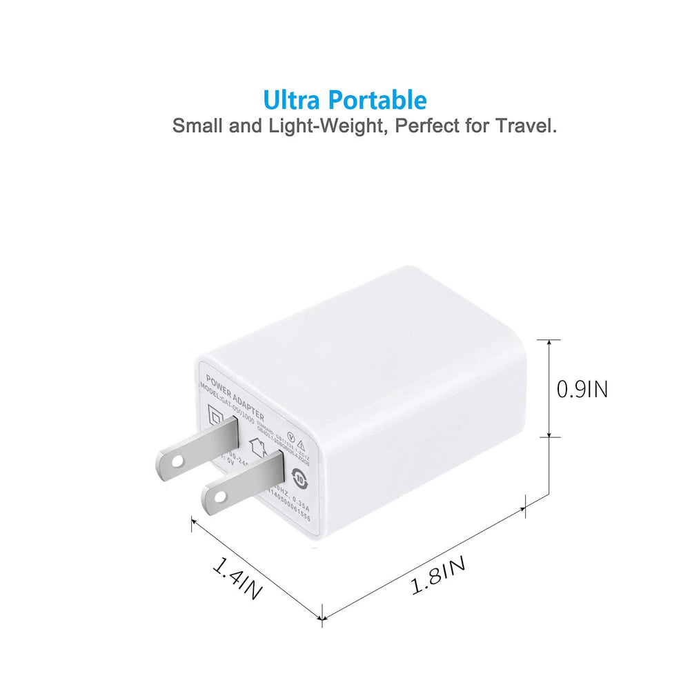 FOBSUNLAND USB Wall Charger Compact Design fits tight outlets for home or office