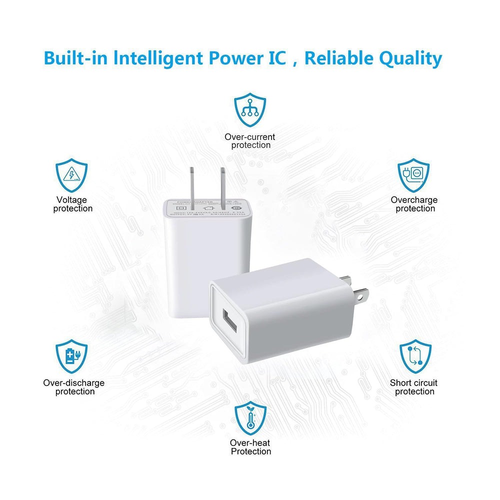 FOBSUNLAND USB Wall Charger Wide Voltage 100-240V supports worldwide travel