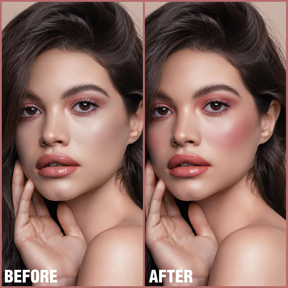 FOCALLURE Rose Flush on lips demonstrates a cohesive monochrome look.