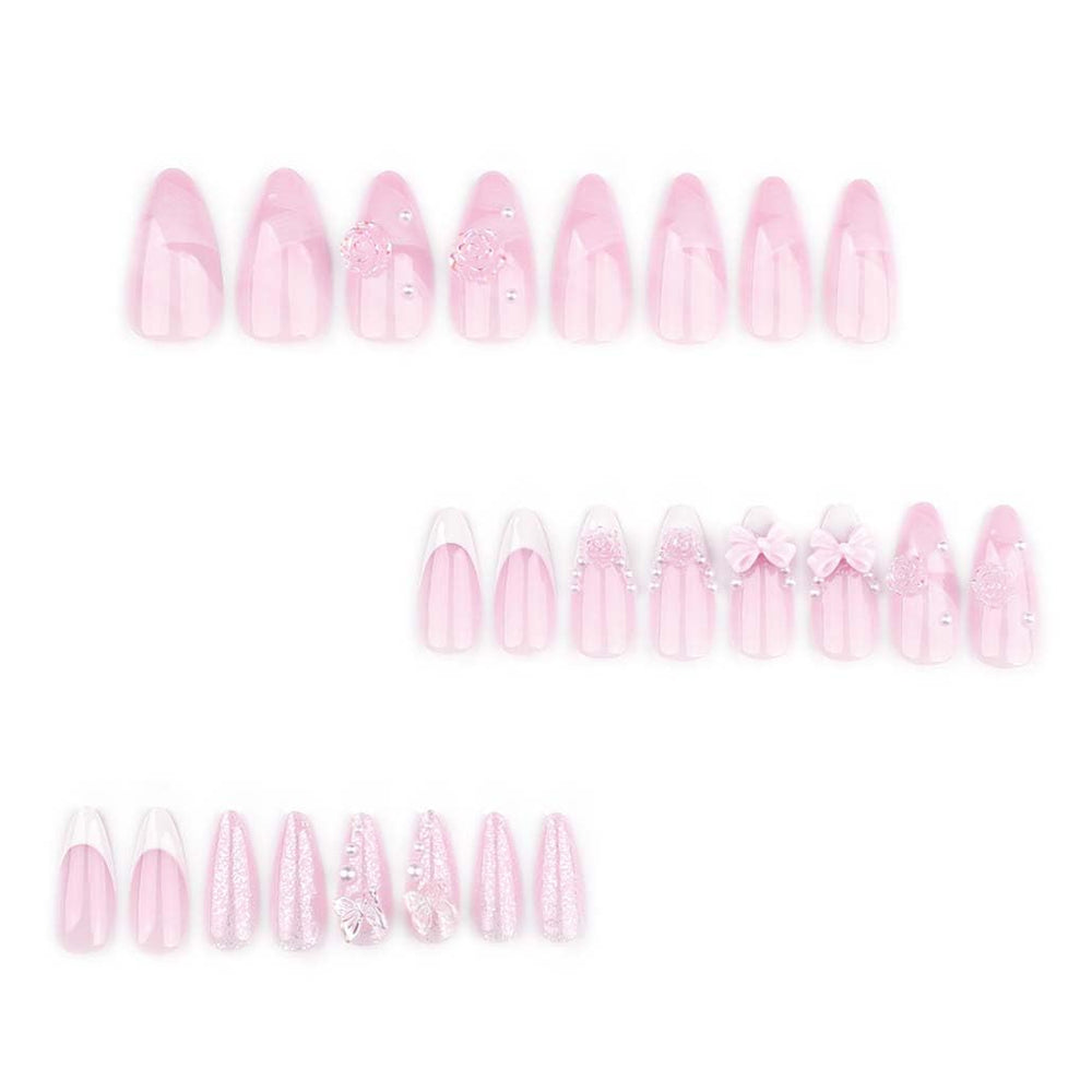 Foccna almond acrylic nails in white for a versatile, clean look.