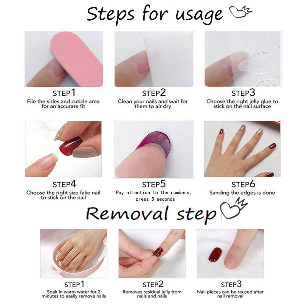 Foccna medium-long length nails for elegant, versatile style.