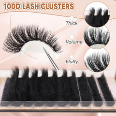 Focipeysa 100D black lash clusters for bold, natural-looking volume
