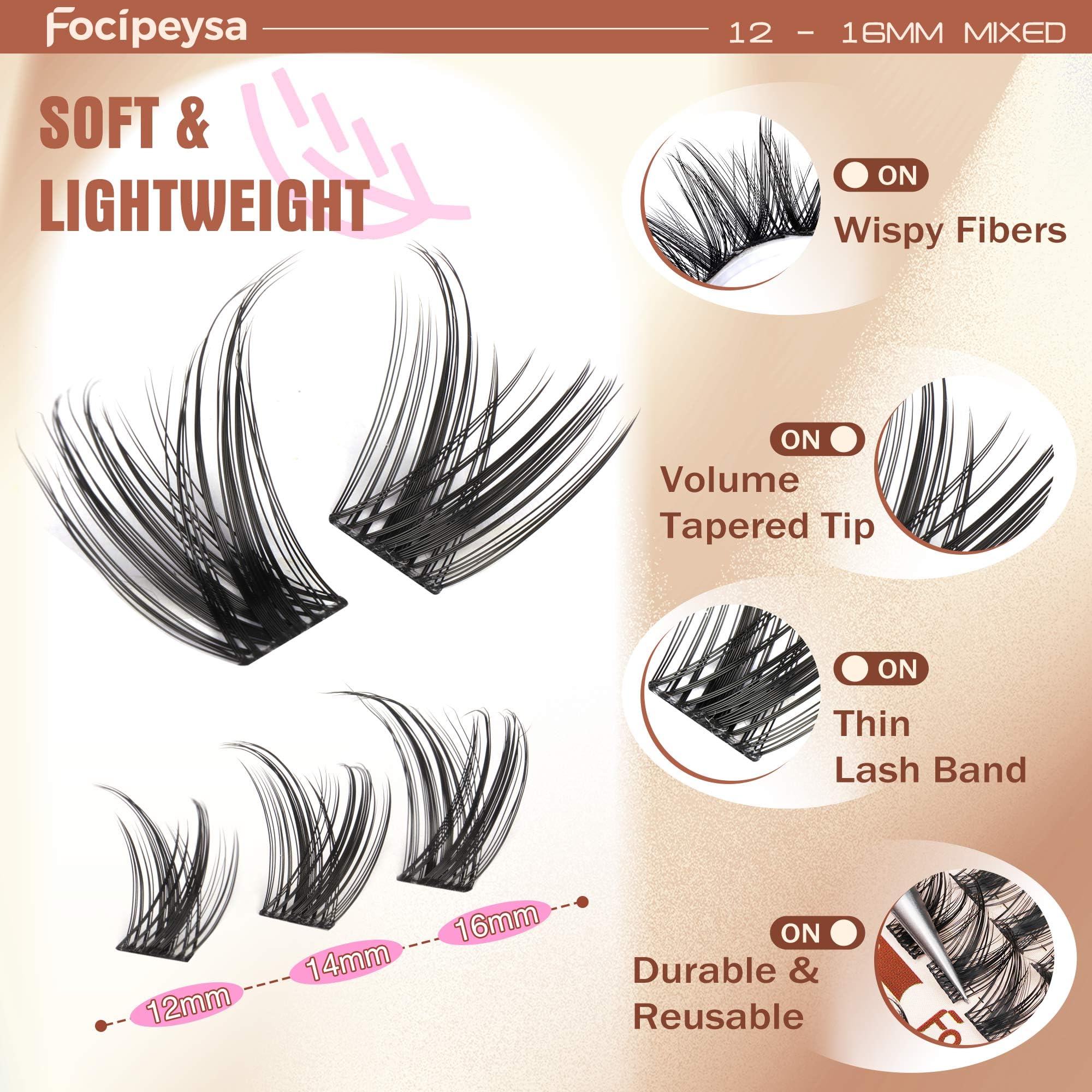 Focipeysa DIY lash extension at home for beginner friendly application.