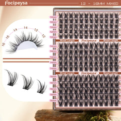 Focipeysa natural look lash clusters for seamless blending with real lashes.