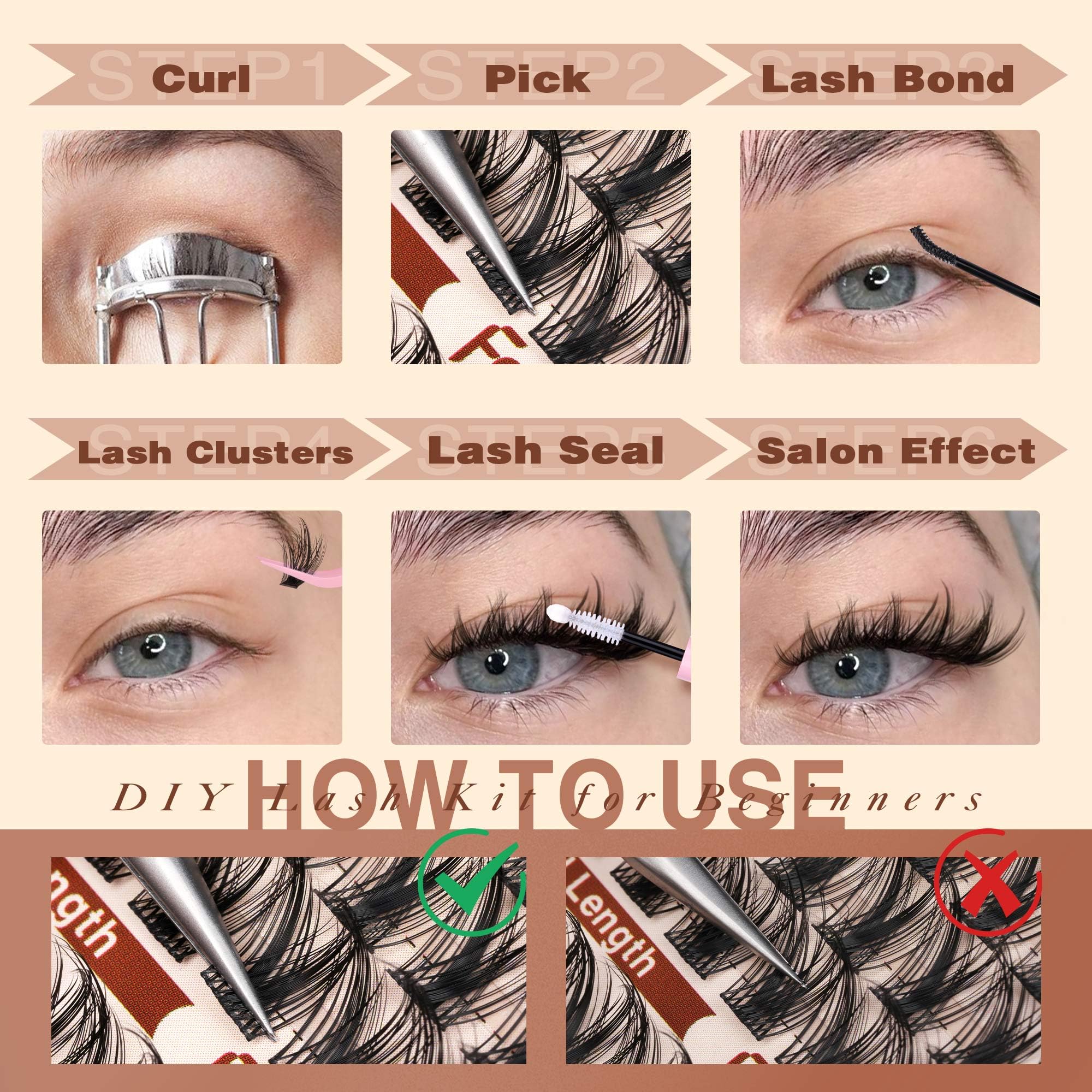Focipeysa reusable lash clusters save time with salon quality results.