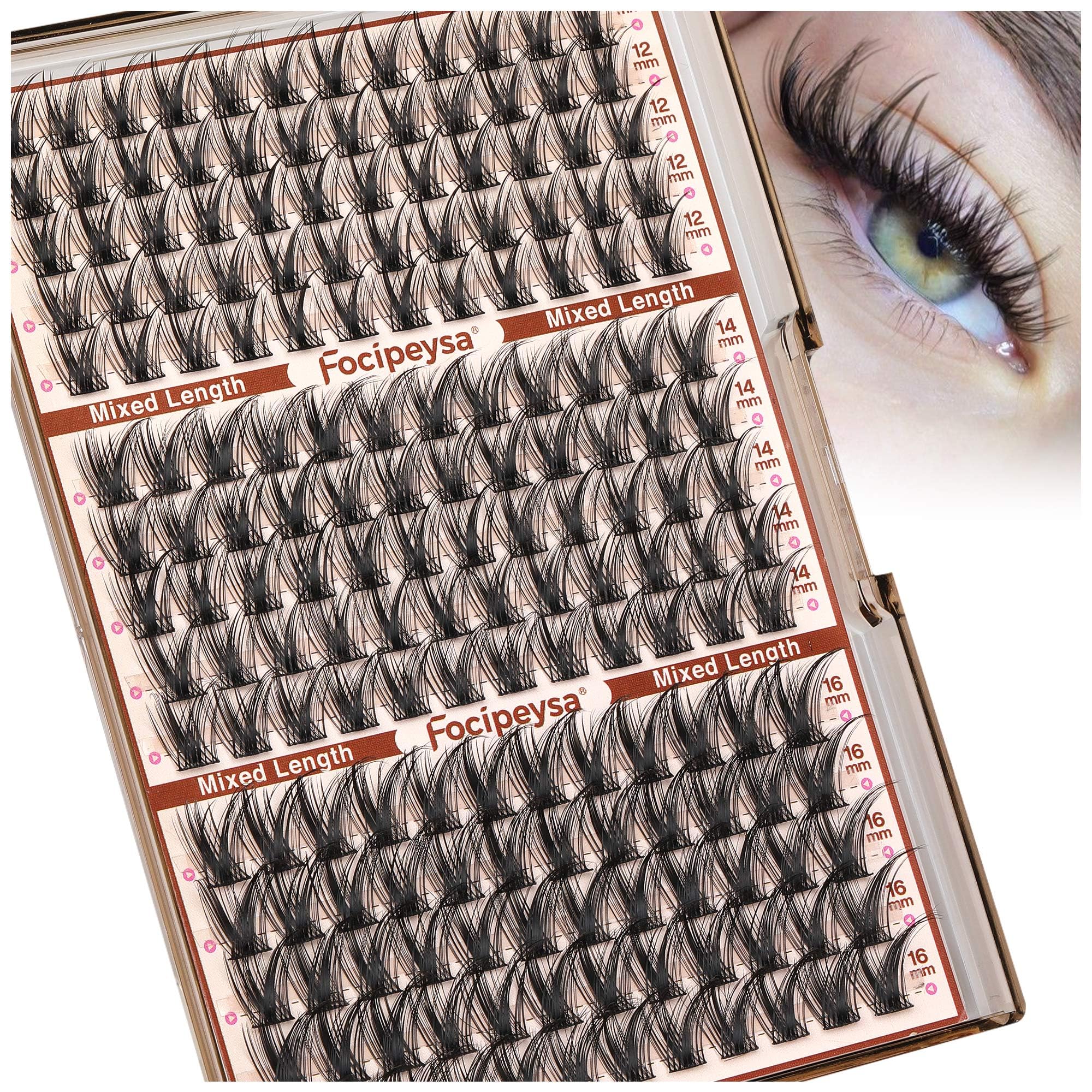 Focipeysa salon quality lash extensions for professional looking lashes at home.