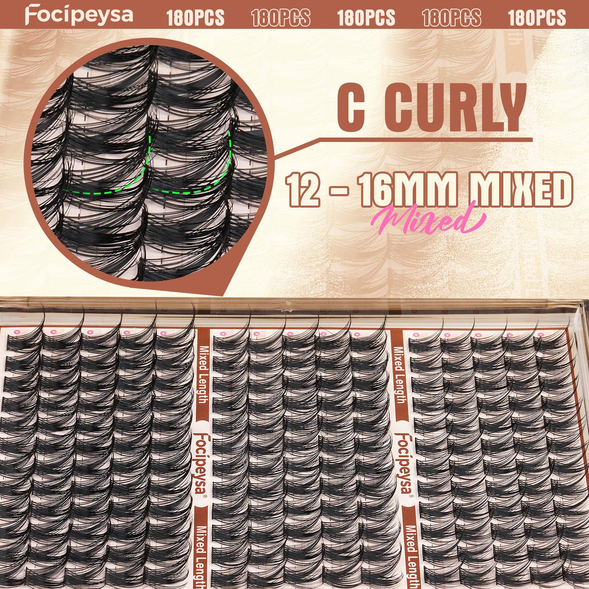 Focipeysa waterproof lash extensions ideal for long lasting wear.