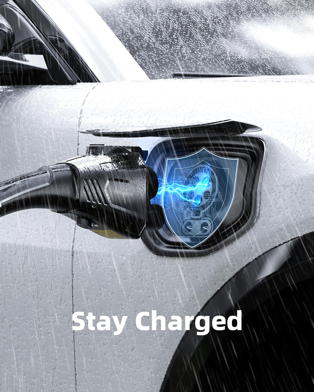 FOCSPROD NACS to CCS1 adapter in use on a CCS EV and Tesla Supercharger