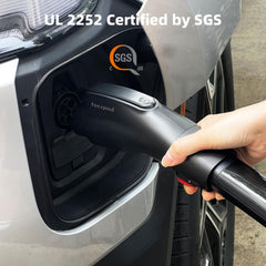 FOCSPROD compact Tesla to J1772 adapter for on-the-go charging