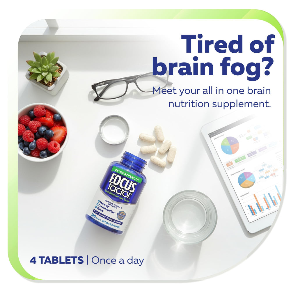 Focus Factor memory concentration boost signals cognitive support for exams or projects.