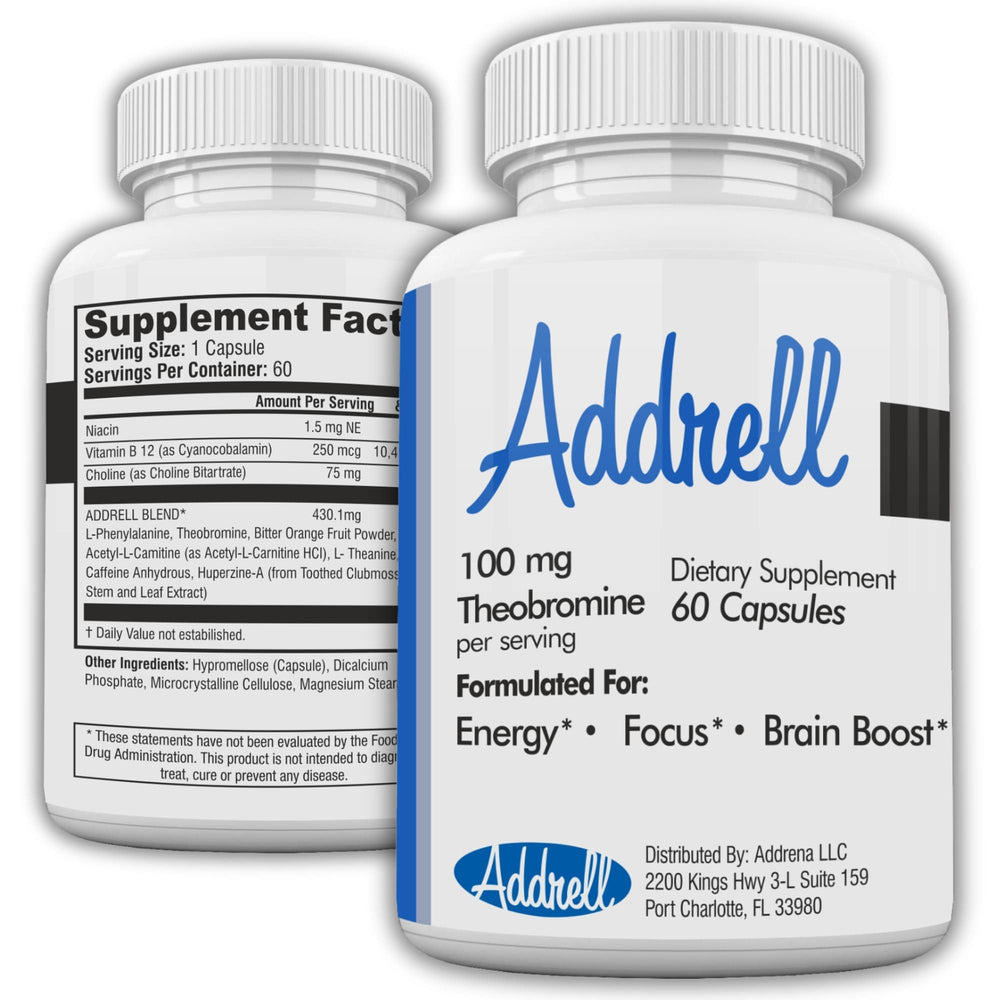 Focus Pep Addrell energy bottle suggests a potential focus and clarity boost.