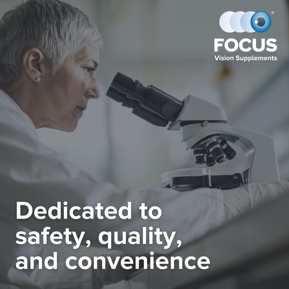 Morning and evening softgels from Focus Vision Select AREDS2 daily dosing routine.