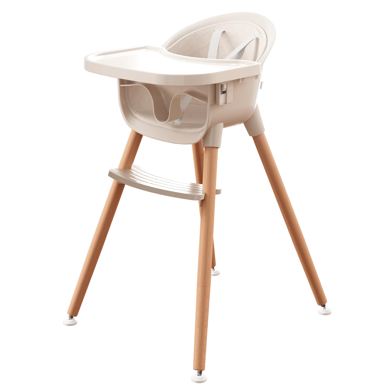 Fodoss 3-in-1 wooden high chair in dining mode supports family meals
