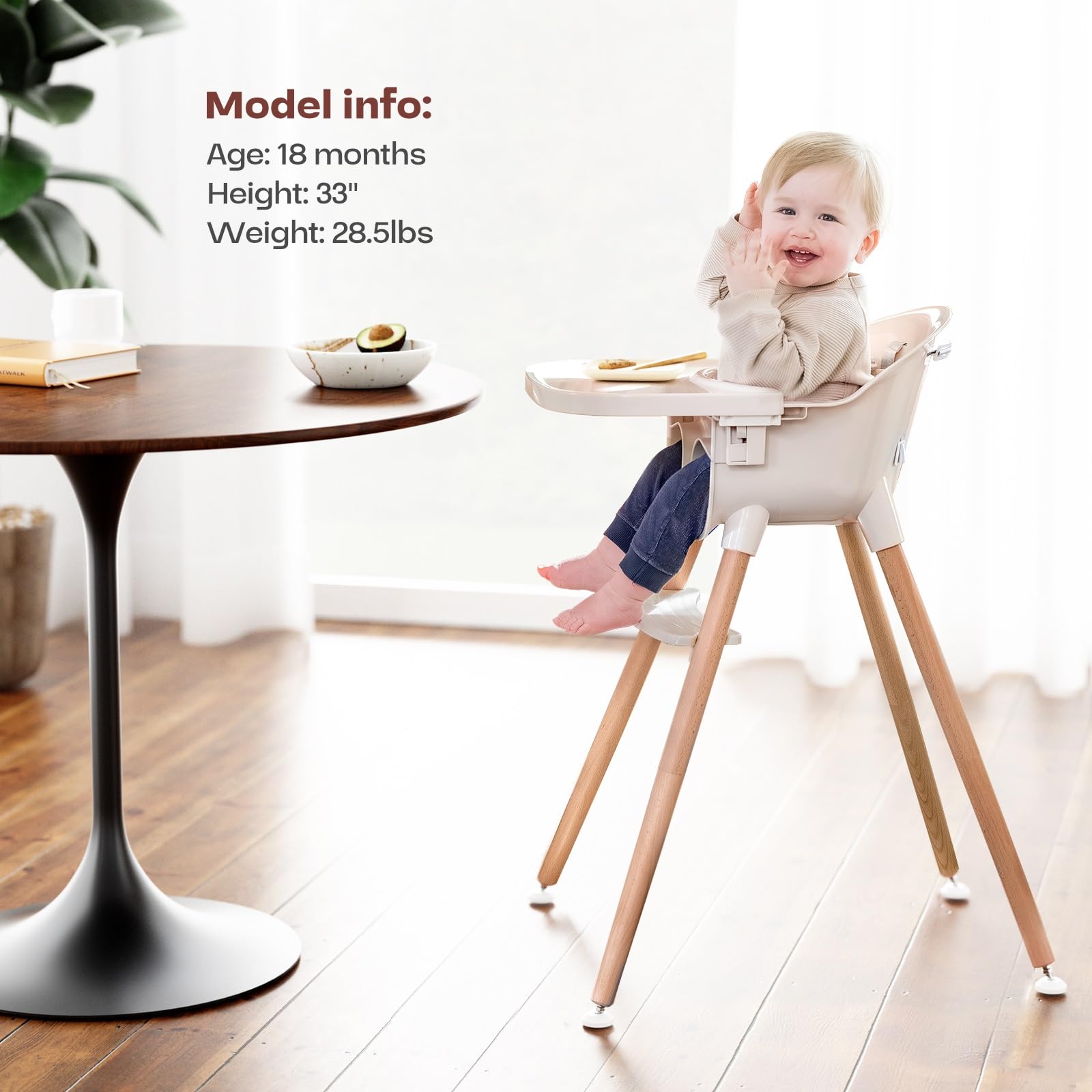 Fodoss high chair in play mode for versatile seating during activities