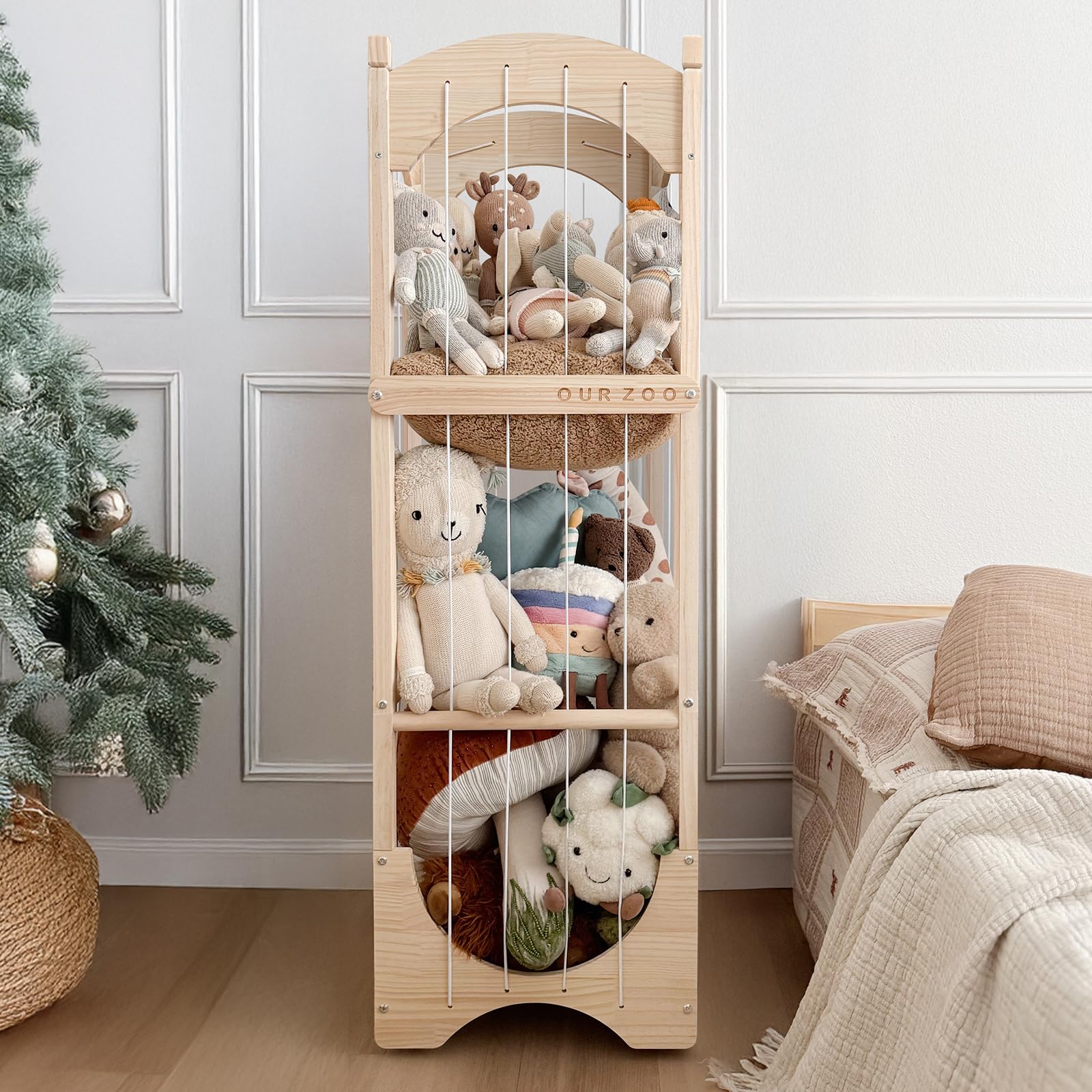 Fodoss stuffed animal storage with arched base keeps plush toys neat and stable.