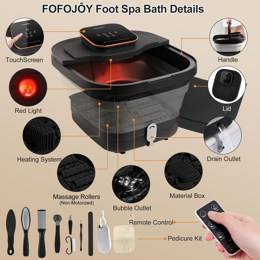 FOFOJÔY foot spa remote control enables easy temperature and mode adjustments.