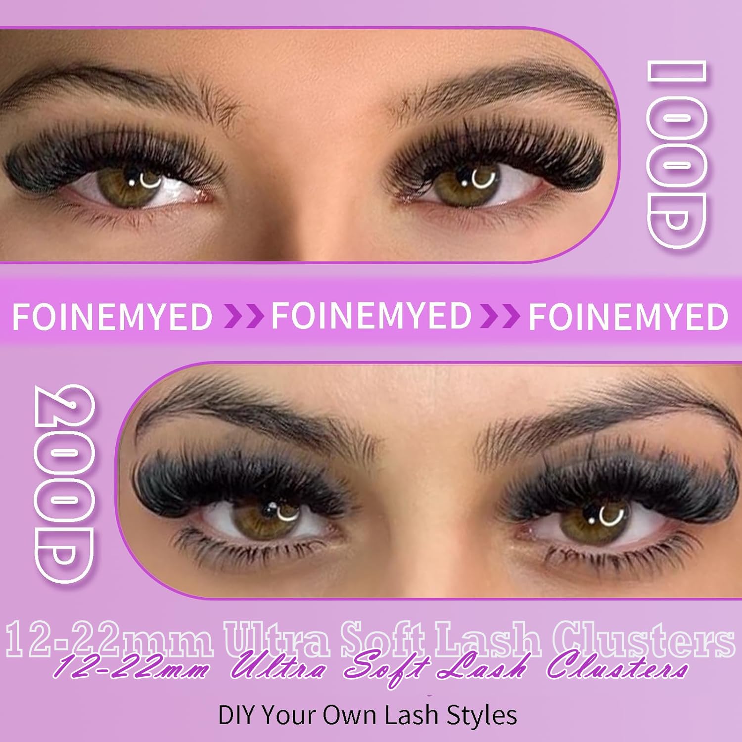 FOINEMYED lash clusters 12mm length for subtle daily drama