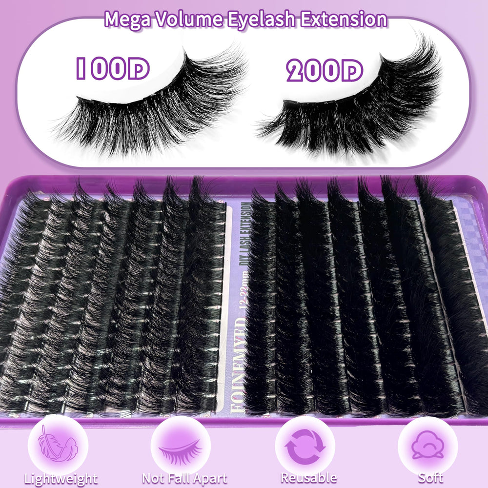 FOINEMYED lash clusters 14mm length for balanced volume