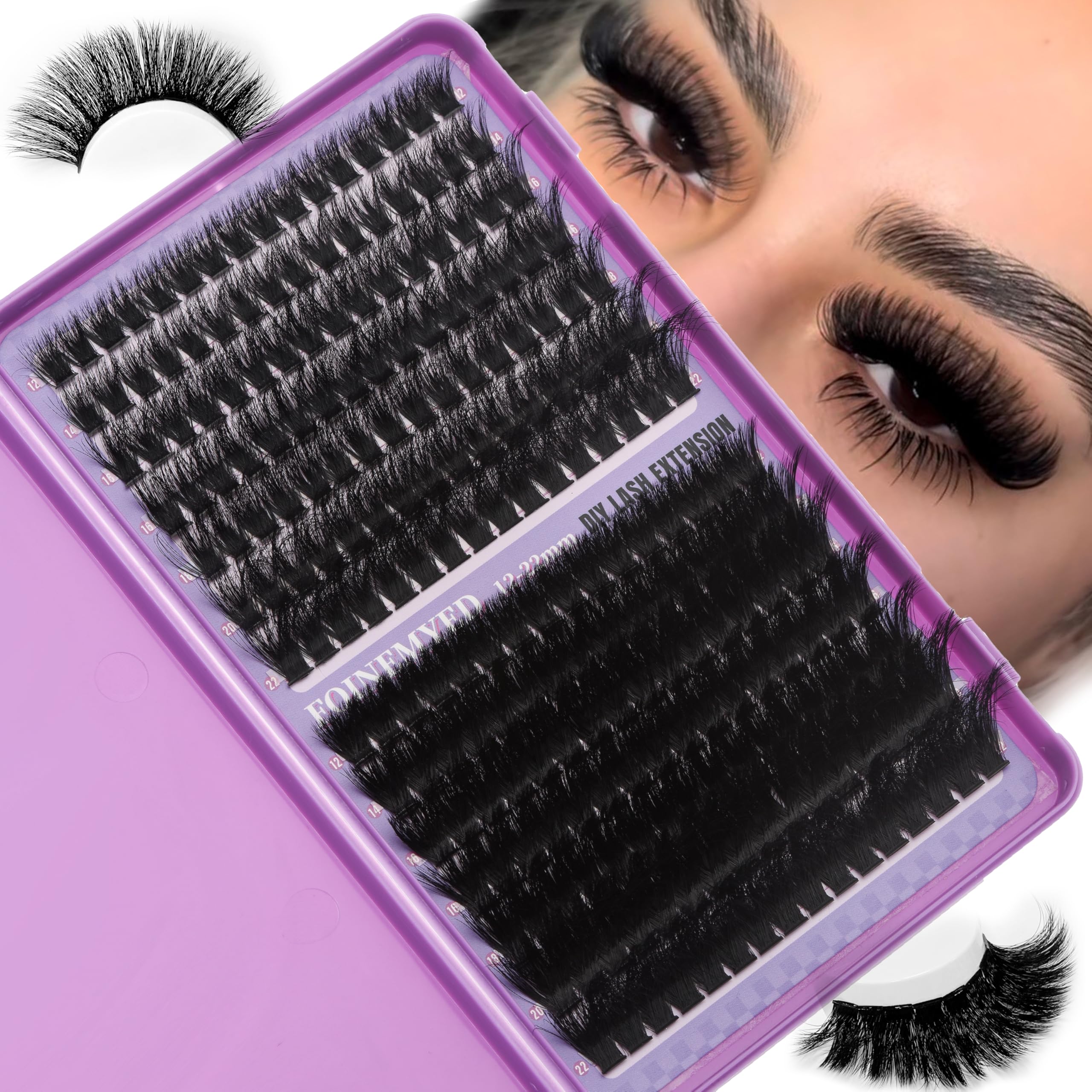 FOINEMYED lash clusters pack front for salon-grade volume