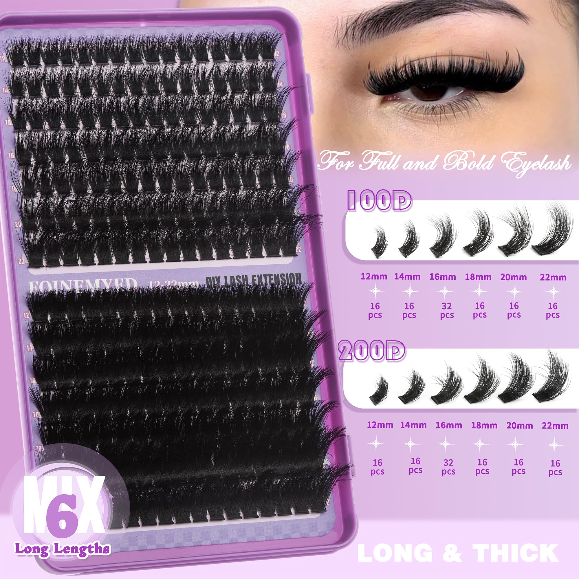 FOINEMYED lash glue and precision tweezers set for clean cluster application