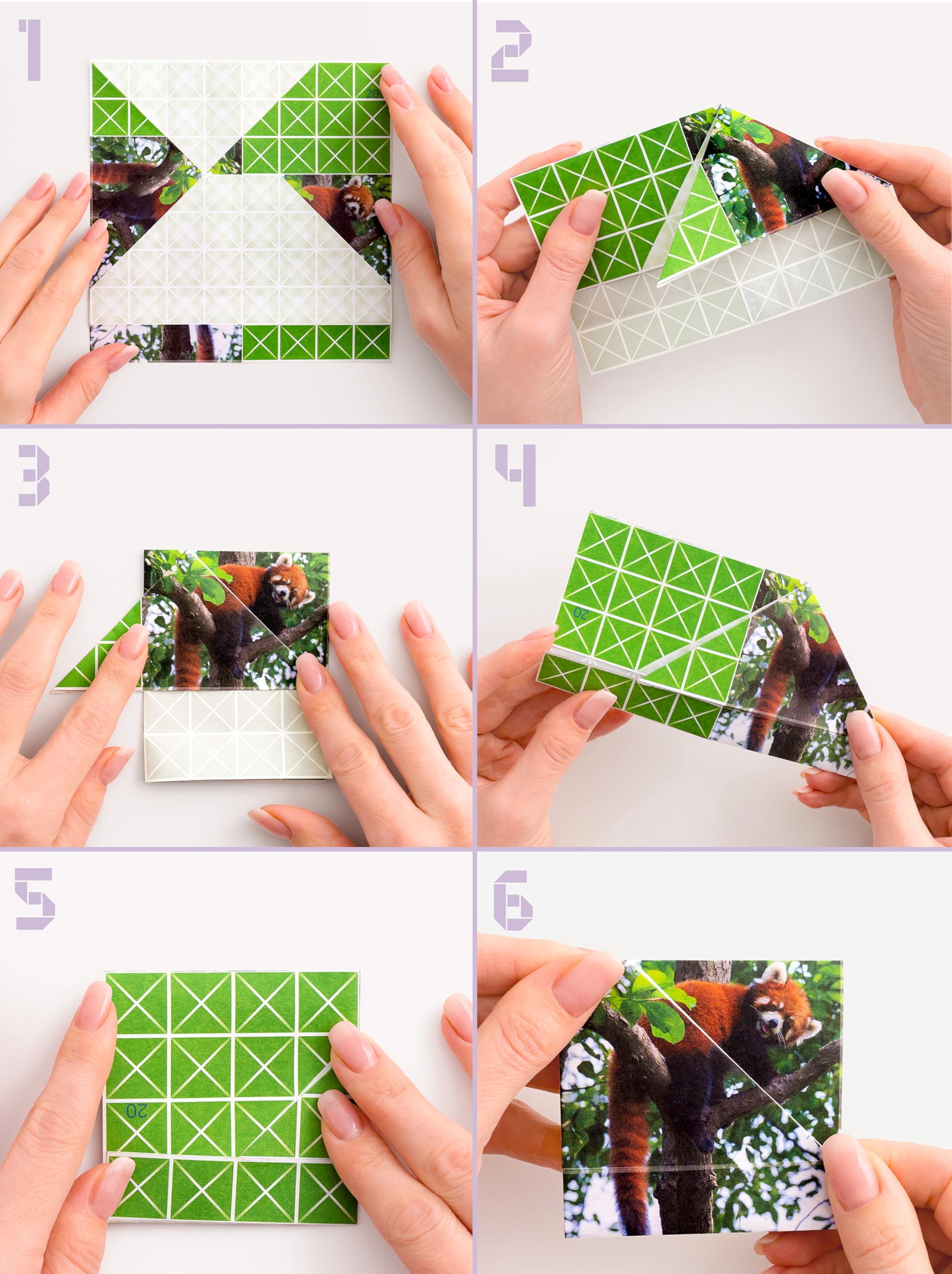 Foldology 100 puzzles spread shows varied difficulty for progressive brain training.
