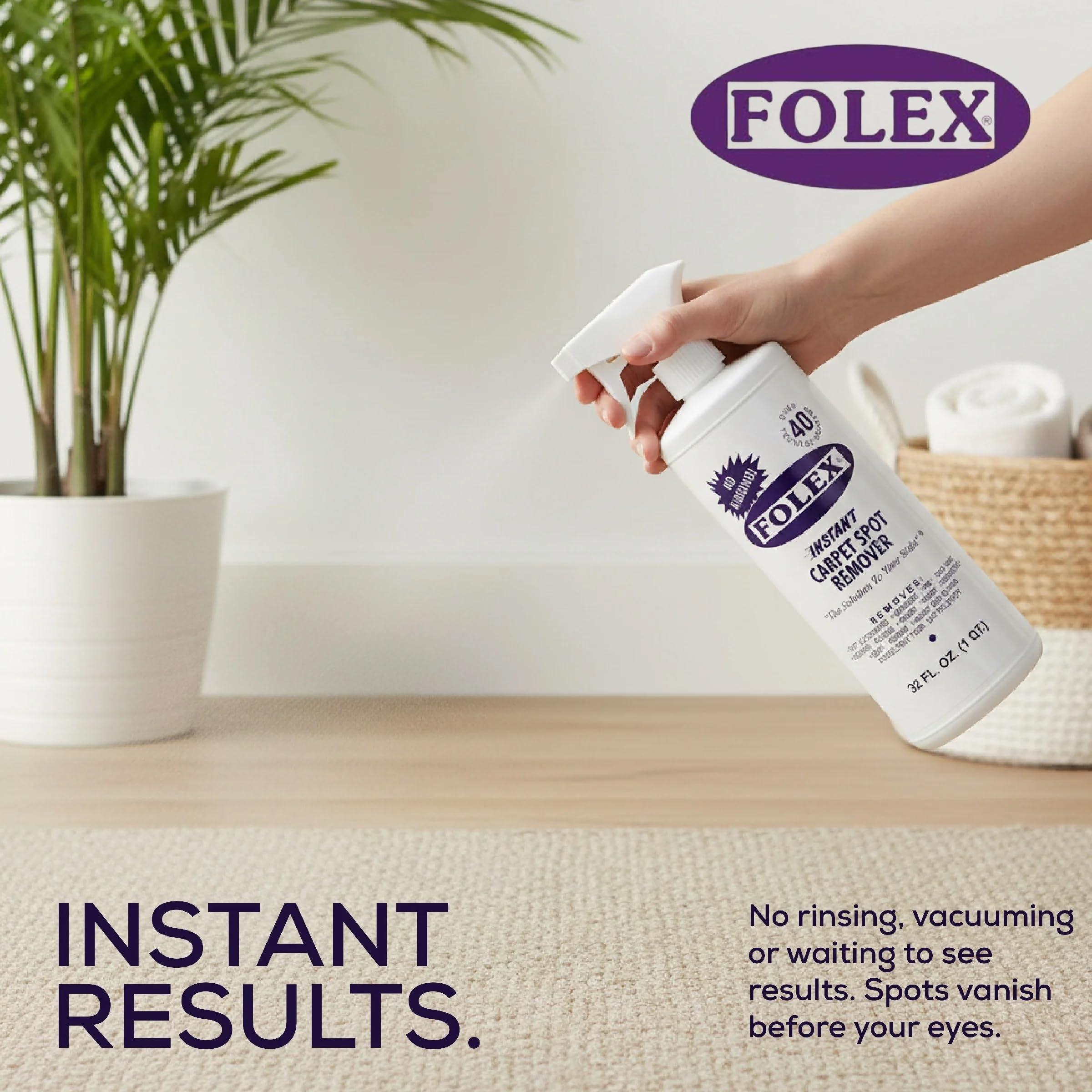 FOLEX odor-free formula close-up communicates odorless finish after use.