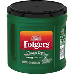 Folgers AromaSeal canister lid closeup emphasizes airtight freshness.