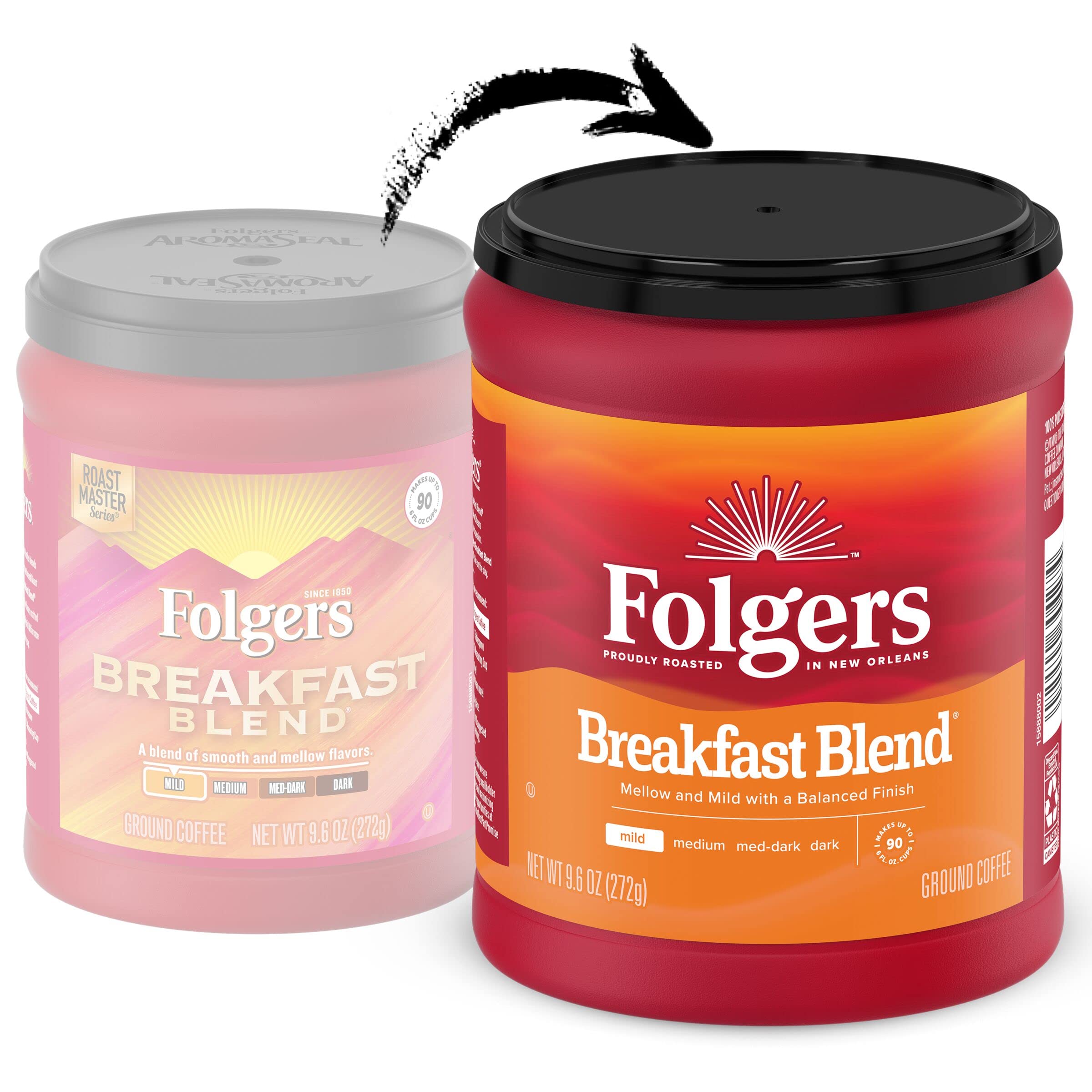 Folgers Breakfast Blend AromaSeal close-up showing freshness retention