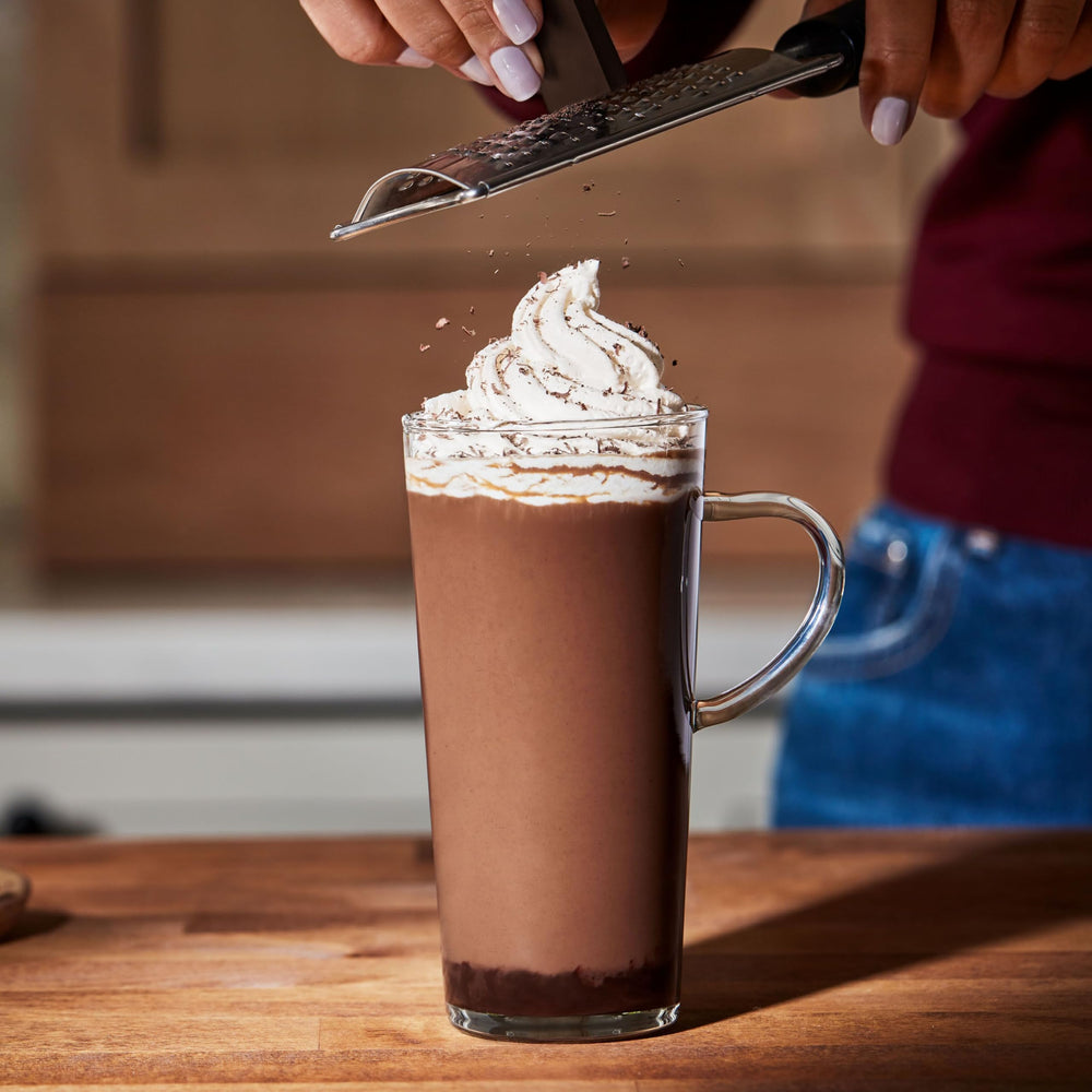 Folgers Classic Decaf K-Cup cup steaming for a comforting moment