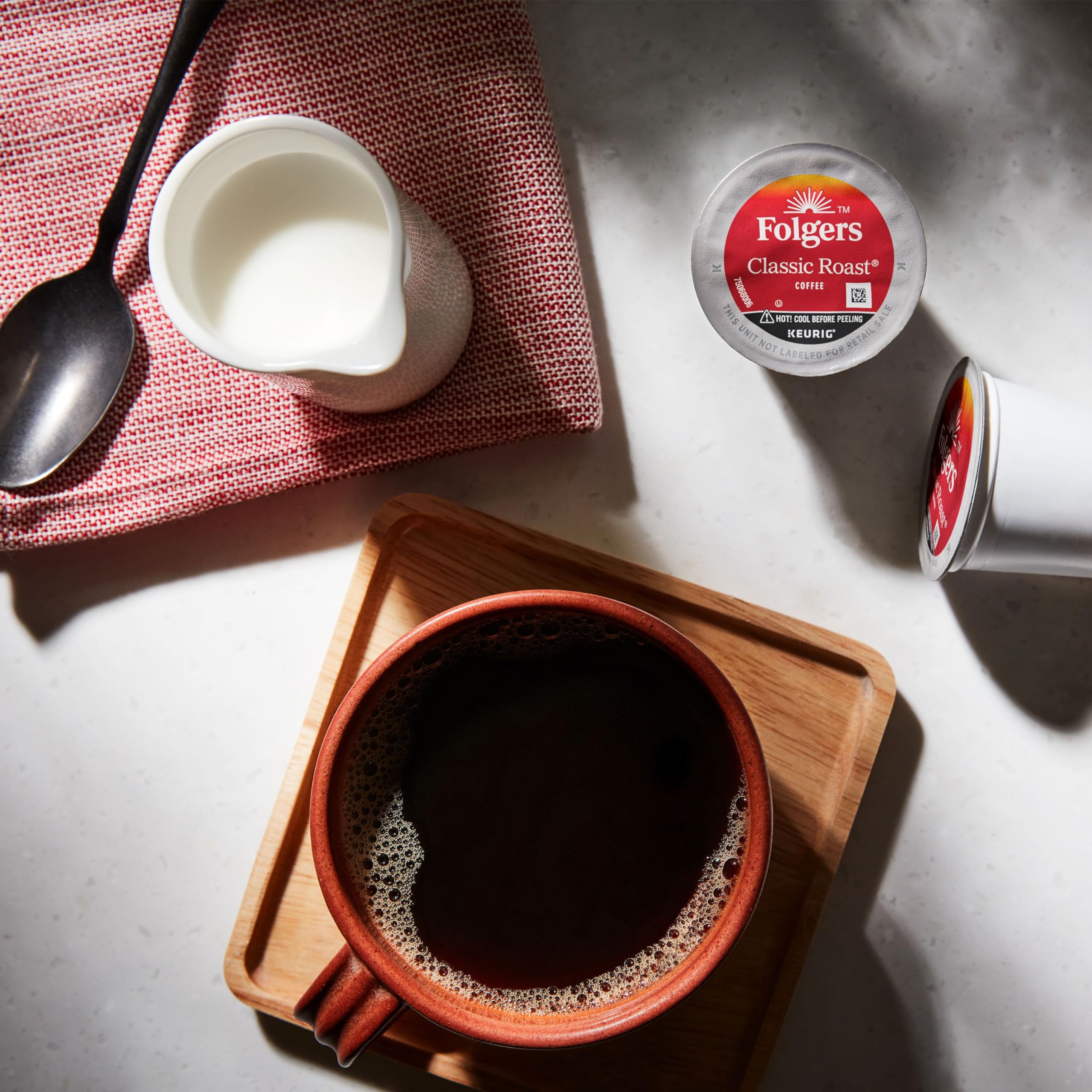 Folgers Classic Roast pods designed for quick brew with Keurig.