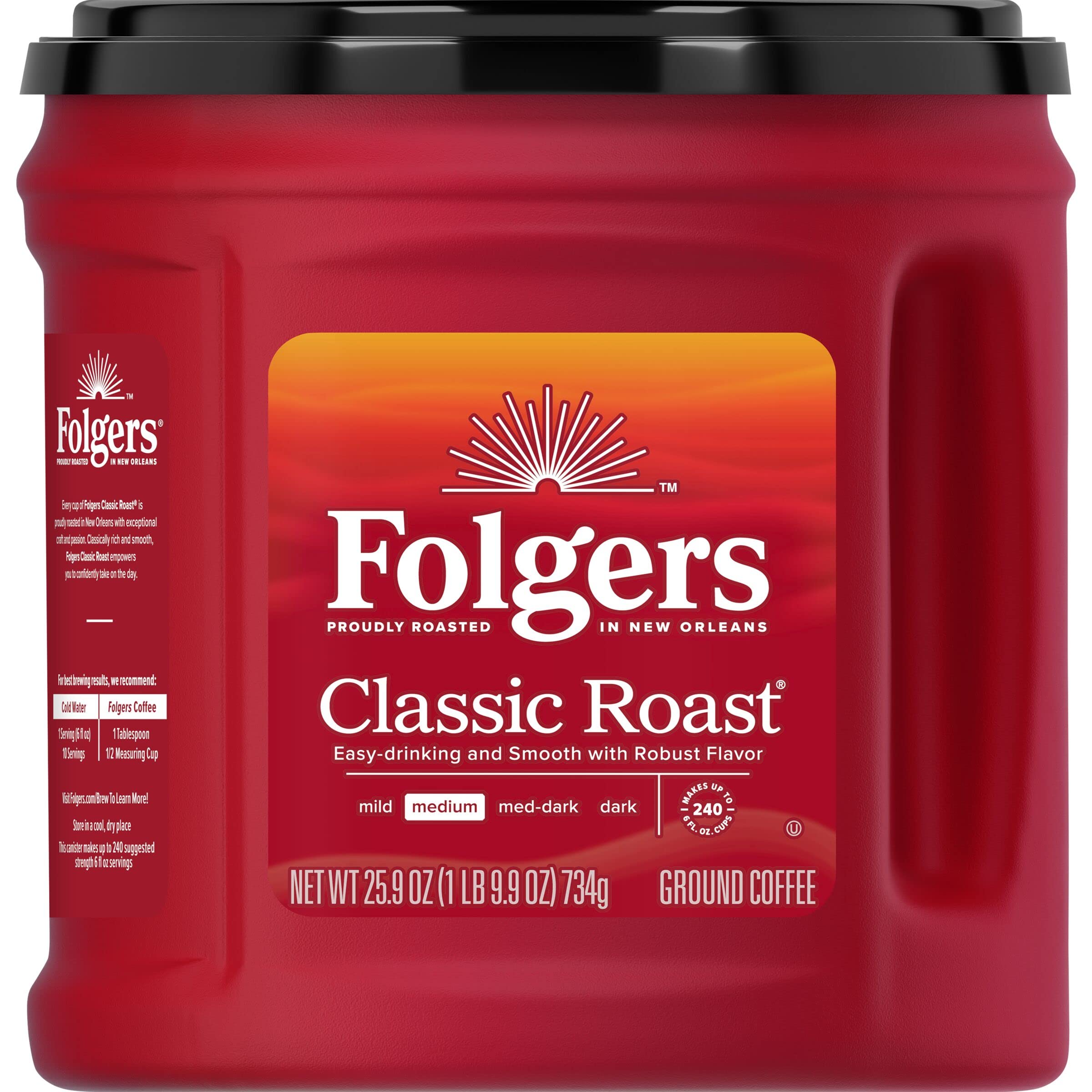 Folgers Classic Roast kitchen scene showing versatile canister in pantry.