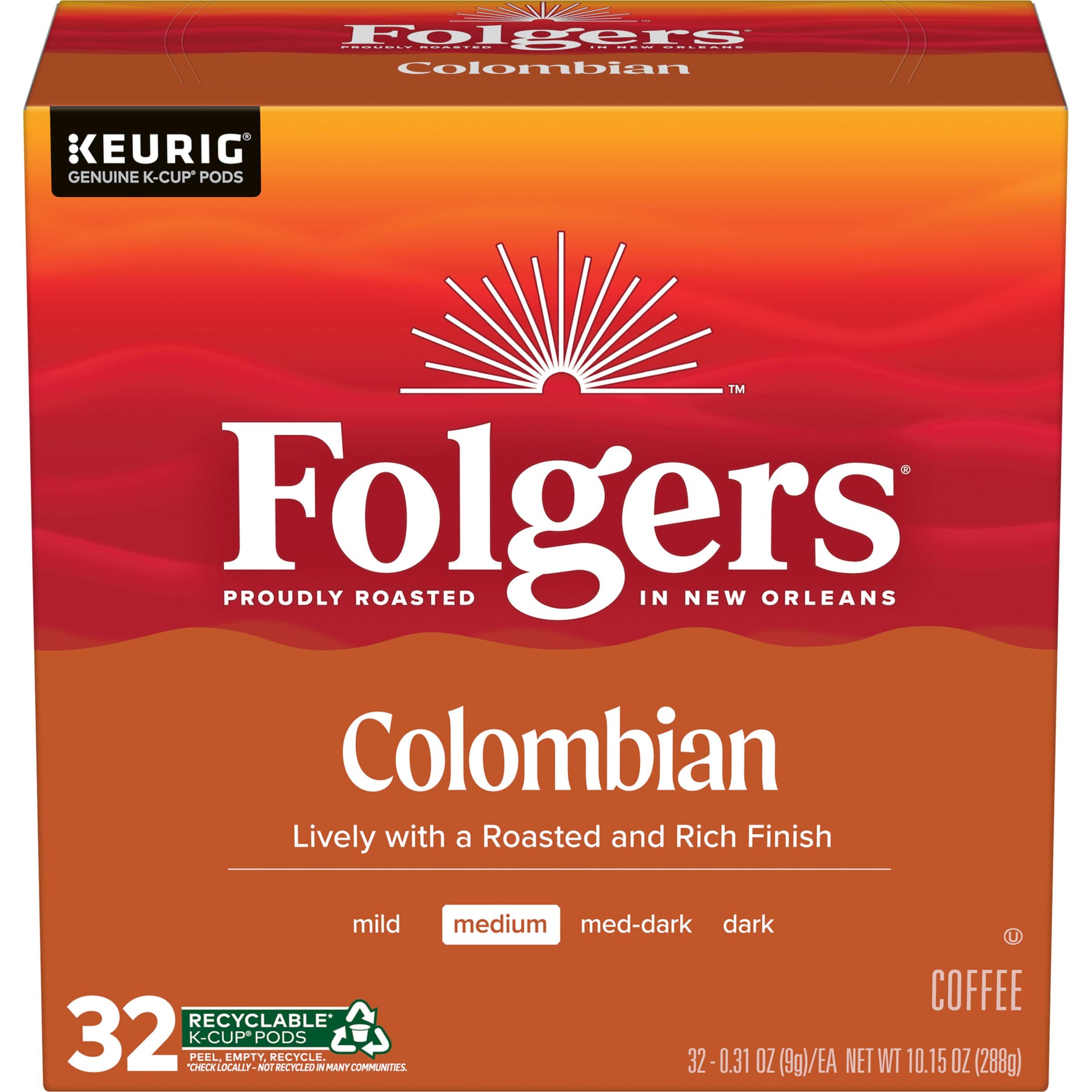 A cup of Folgers Colombian Coffee ready in minutes.