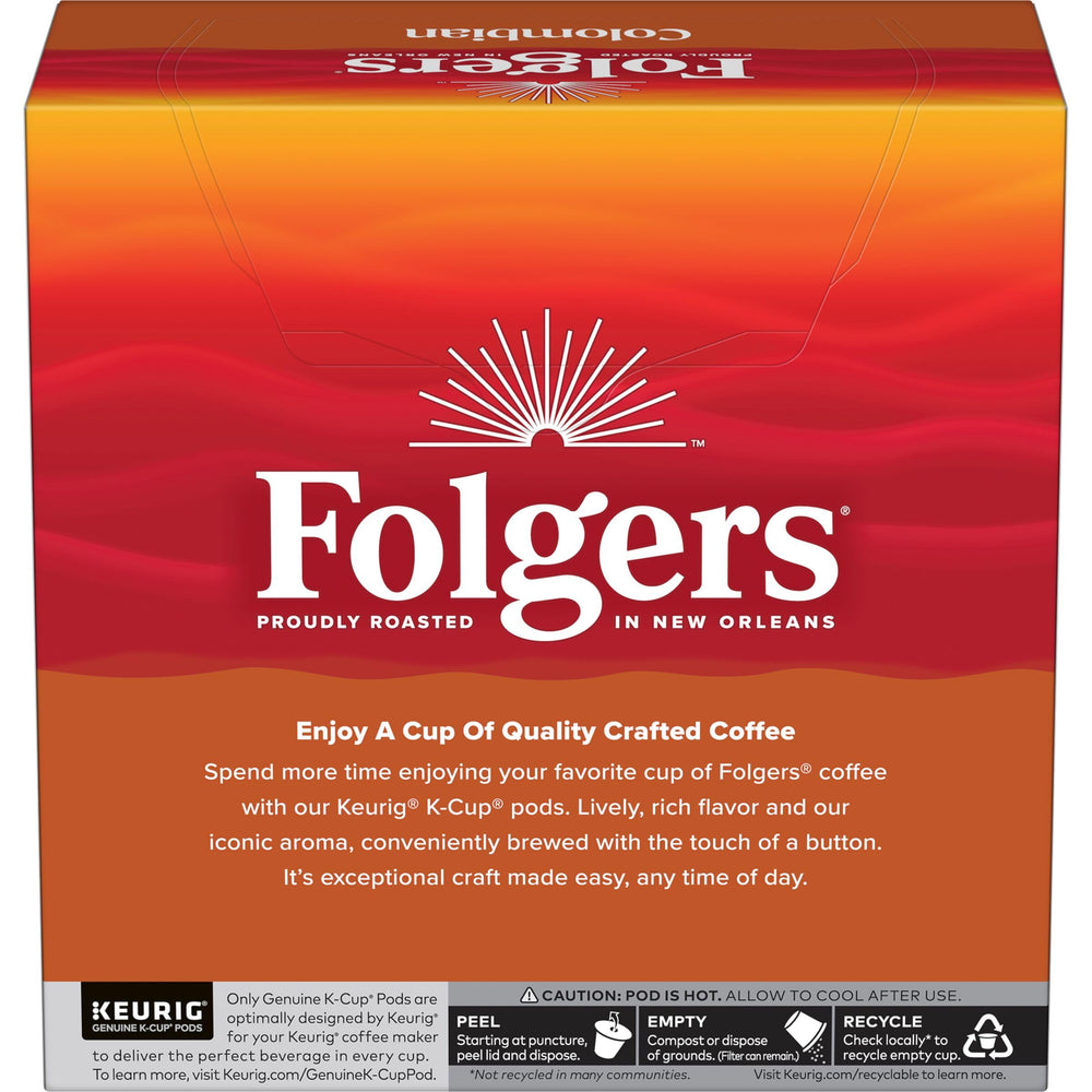 Medium roast label on Folgers K-Cups suggests balanced flavor.