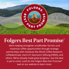 Close-up of Folgers Colombian Medium Roast K-Cup pods showing product details.