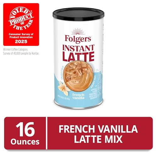 Stirring Folgers latte mix for a smooth, customizable strength
