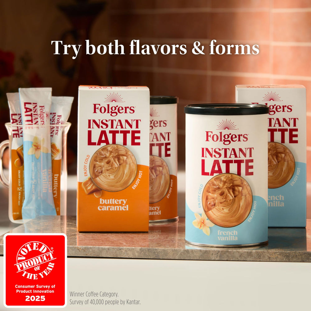 Vanilla aroma fills the kitchen from Folgers latte