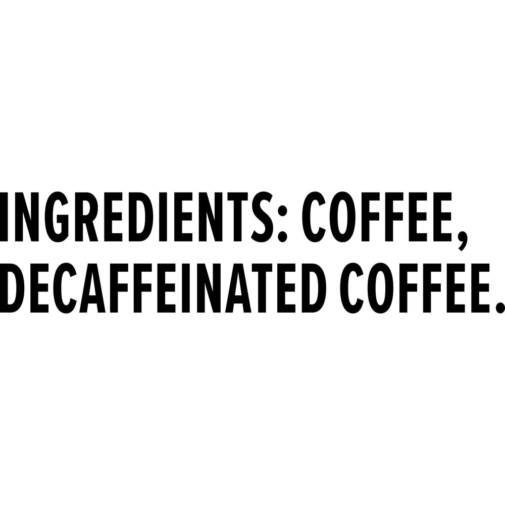 Folgers Half Caff freshness label on lid emphasizes AromaSeal protection.