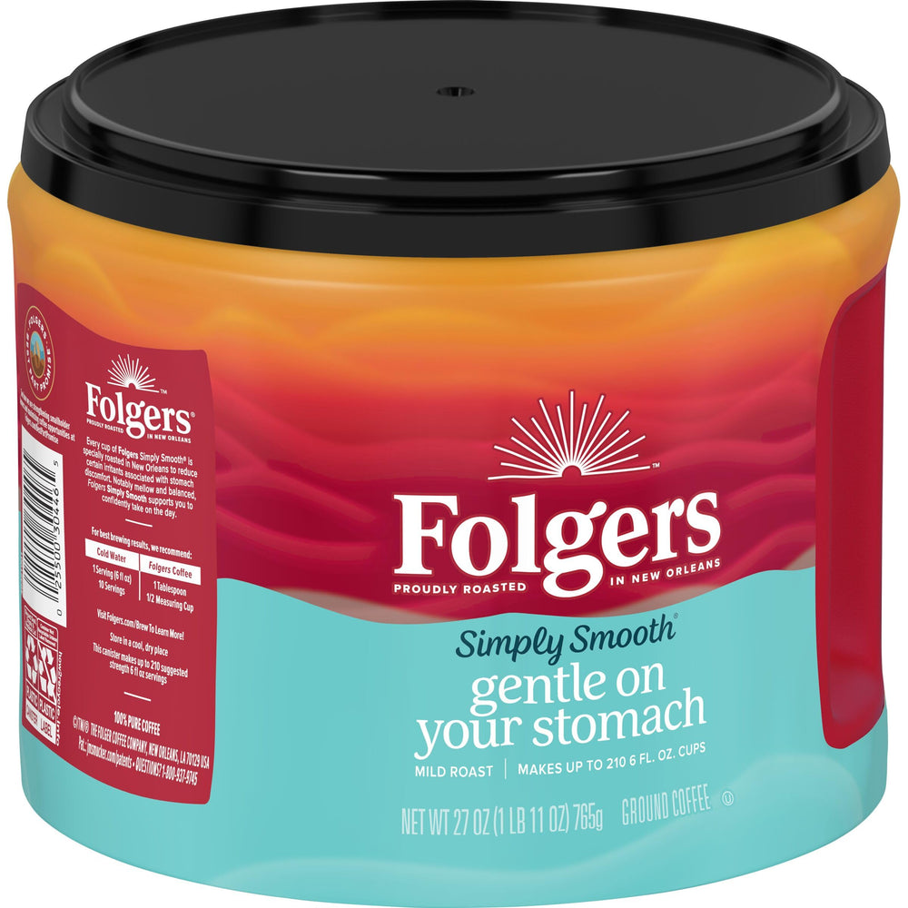 Cozy kitchen scene with Folgers Simply Smooth boosts focus.