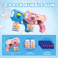 Folimix bubble gun LED glow for nighttime bubble magic and parties.
