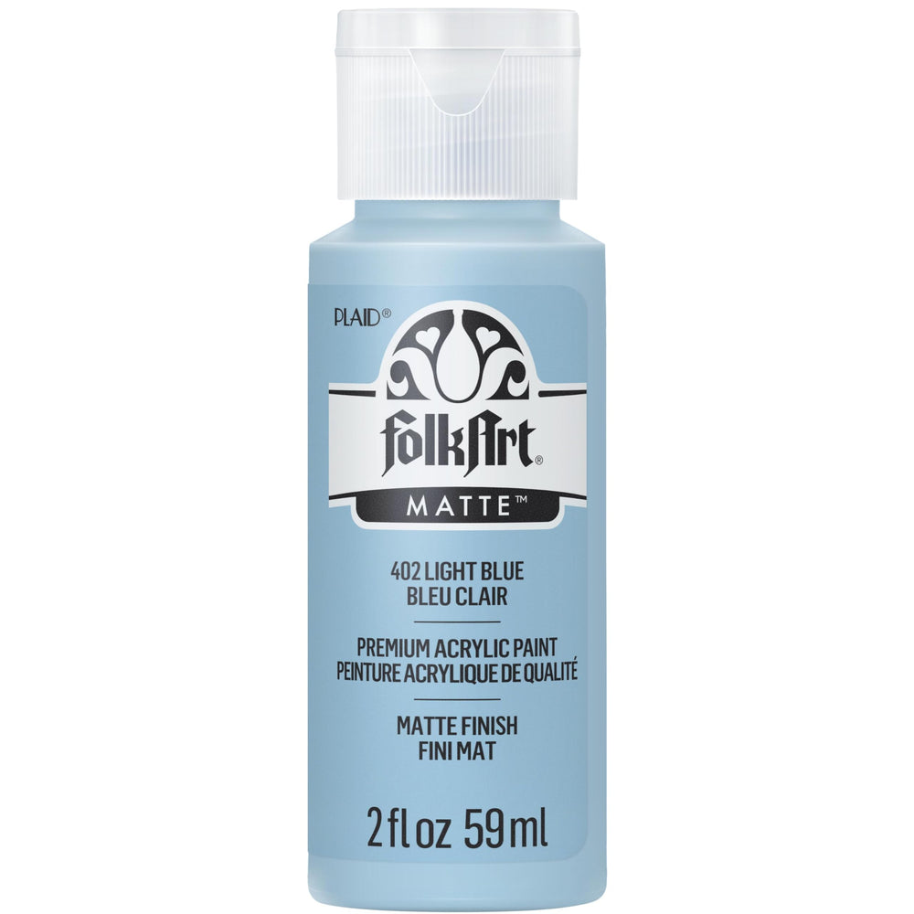 FolkArt acrylic paint 2oz Light Blue bottle for smooth base coating and blending