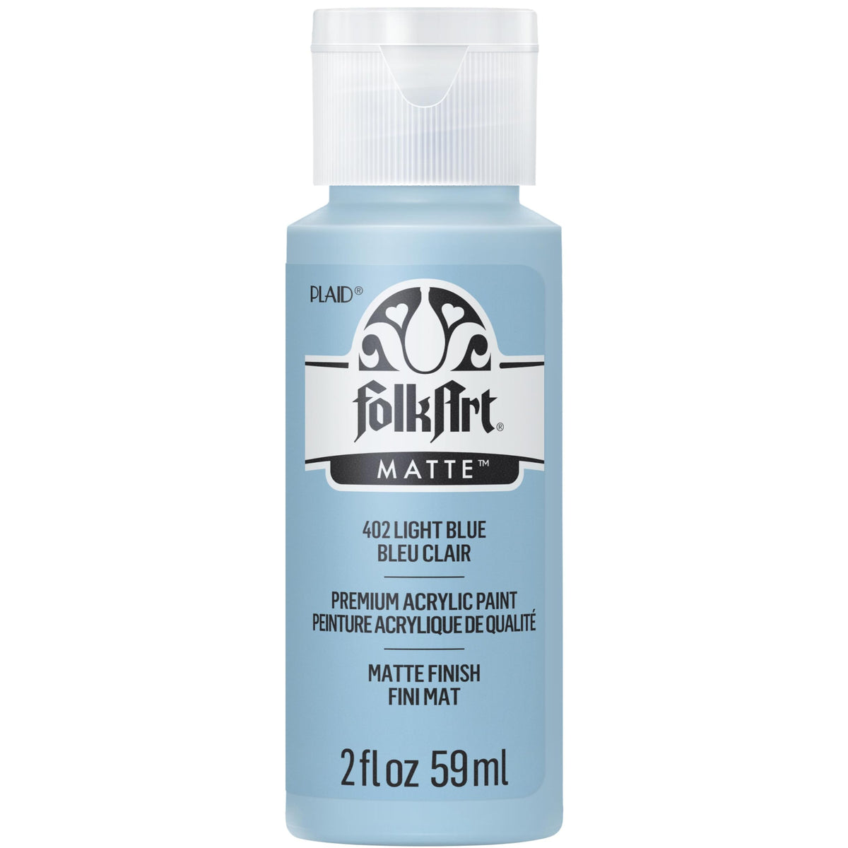 FolkArt acrylic paint 2oz Light Blue bottle for smooth base coating and blending