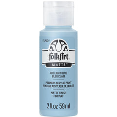 FolkArt acrylic paint 2oz Light Blue bottle for smooth base coating and blending