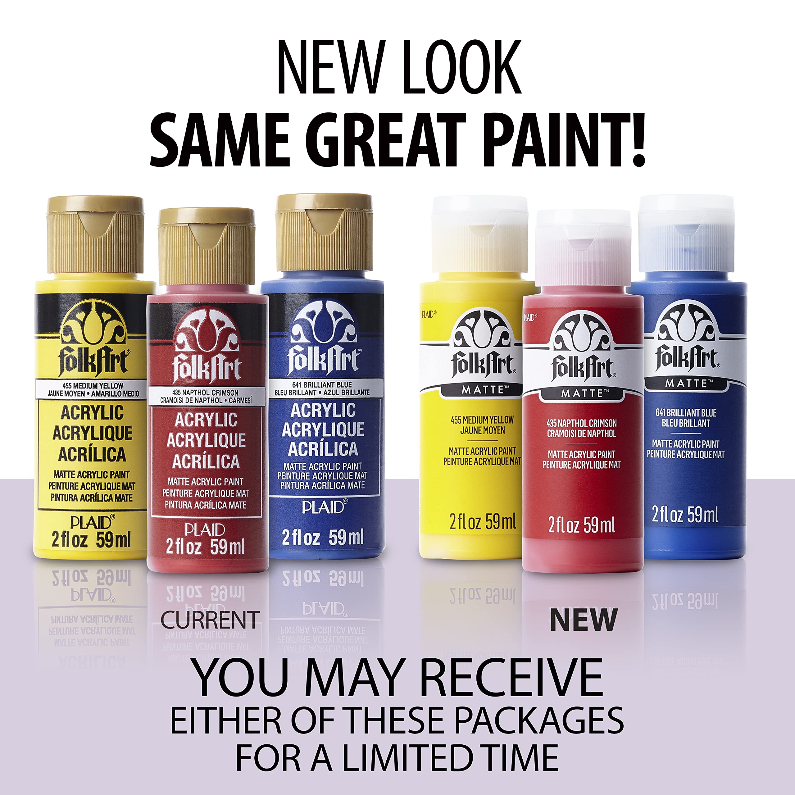 Examples of FolkArt 2oz pure black swatches show rich coverage for basecoats and details